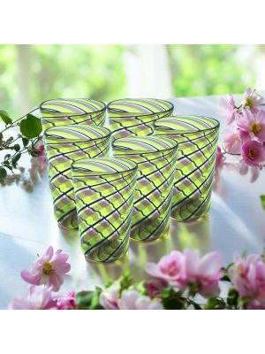 ACQUA CANNE Juego de 6 vasos de cristal de Murano Made in Italy