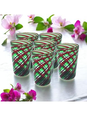 ACQUA CANNE Juego de 6 vasos de cristal de Murano Made in Italy