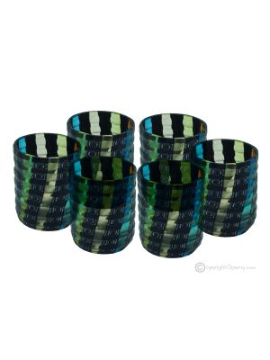 LICOR MURRINE Juego de 6 vasos de chupito en cristal de Murano Made in Italy