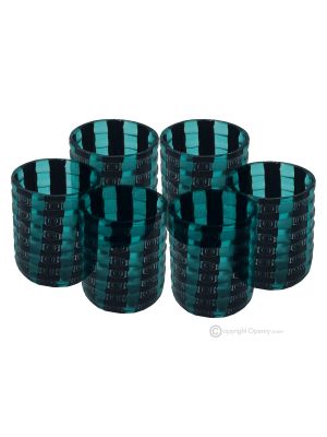 LICOR MURRINE Juego de 6 vasos de chupito en cristal de Murano Made in Italy