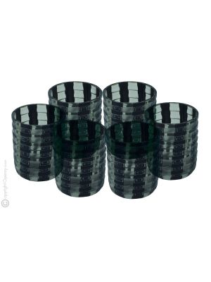 LICOR MURRINE Juego de 6 vasos de chupito en cristal de Murano Made in Italy