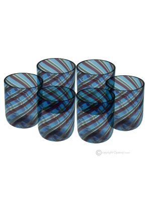 LICOR DE FILIGRANA Juego de 6 vasos de chupito en cristal de Murano Made in Italy