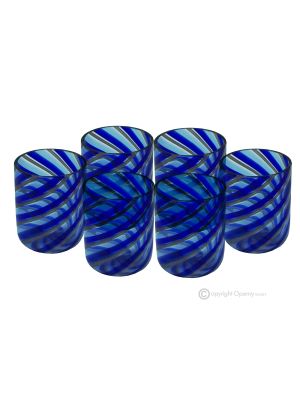 LICOR DE FILIGRANA Juego de 6 vasos de chupito en cristal de Murano Made in Italy