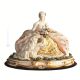 DAMA CON LEVIERI Estatuilla de figura de porcelana Capodimonte hecha a mano en Italia