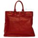 GRETA Shopper tote bolso de hombro para mujer en cuero auténtico hecho a mano rojo