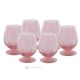 ALKIMIA Set de 6 auténticos vasos de whisky pintados a mano y fabricados en cristal de calidad superior. - Rosa