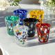 Juego de 6 copas de licor de cristal soplado con murrine hechas en Murano Venecia
