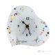 Reloj de sobremesa CORAZÓN, en cristal transparente con gotas, diseño moderno, hecho a mano