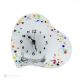 Reloj de sobremesa CORAZÓN, en cristal transparente con gotas, diseño moderno, hecho a mano