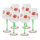 ALIZEE Juego de 6 auténticas copas de vino con tallo pintadas a mano en cristal de calidad superior.