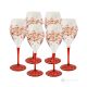 MONTECARLO Juego de 6 auténticas copas de vino con pie pintadas a mano en cristal de calidad superior.