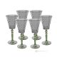 Set de 6 auténticas copas de vino con pie pintadas a mano en cristal de calidad superior.