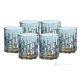 CUADRADO Juego de 6 auténticos vasos de agua modernos pintados a mano en cristal de calidad superior.